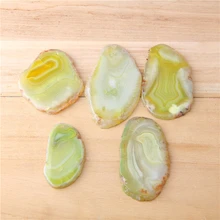 1 шт. Нерегулярные натуральный зеленый Агат ломтик каменные минералы ломтик Исцеление Кристаллы ювелирных изделий для украшения дома ручной работы оптом