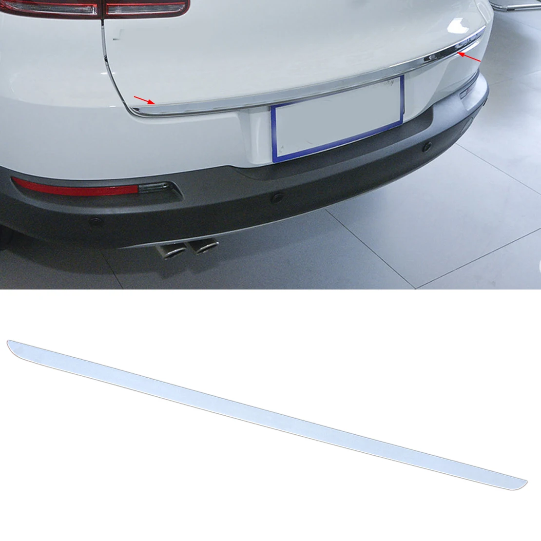 

DWCX Rear Trunk Tailgate Back Door Cover Garnish Tail Gate Trim Molding Garnish Stainless Steel Fit For VW Tiguan 2010-2015 2016