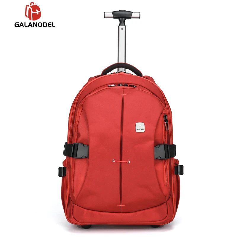 Мужские Оксфордские дорожные багажные сумки на колесиках, дорожные сумки на колесиках, женские рюкзаки на колесиках, деловые чемоданы на колесиках - Цвет: Red 19 Rolling Bag