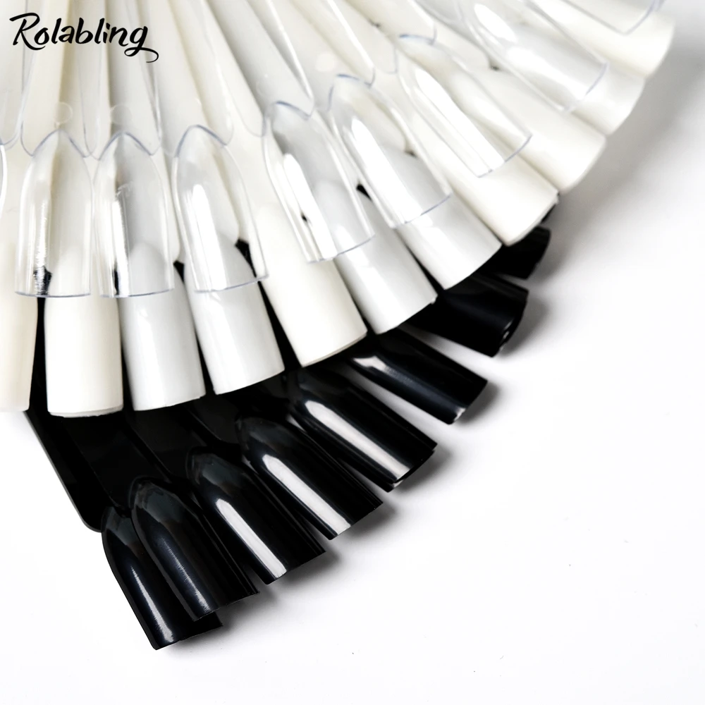 

Rolabling False Nail Tips 20PCS Display Chart Nail Art UV Gel Polish Color Chart Practice Tips Acrylic Nails Display Chart