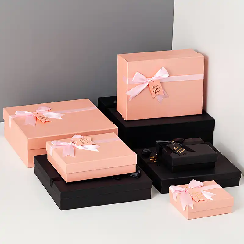 Emballage En Papier Avec Nœud Rose Simple Boite Cadeau Pour Anniversaire Rouge A Levres Cosmetique Pour La Saint Valentin Aliexpress