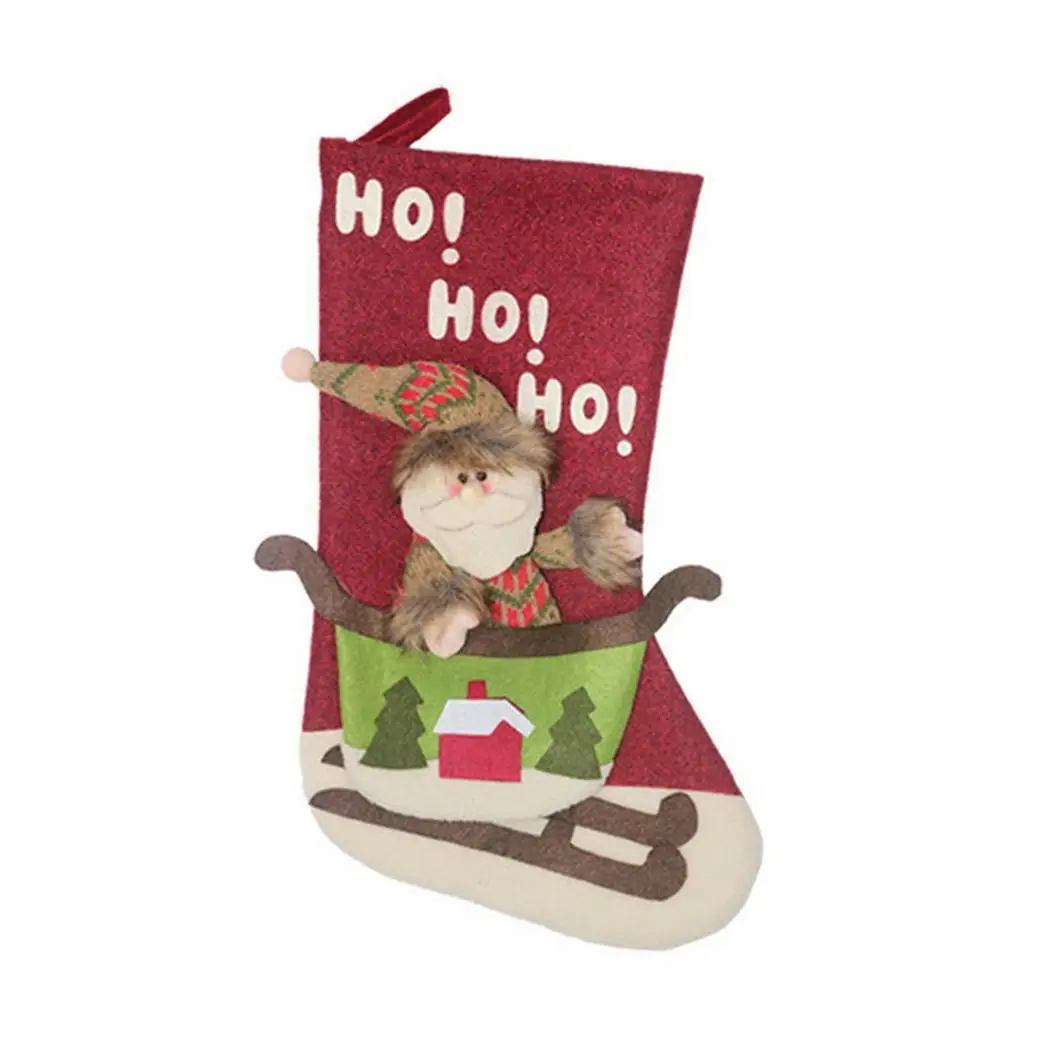 

Christmas Stocking Candy Gift Holder Christmas Tree Decoration Santa Claus, Snowman, Deer As Picture