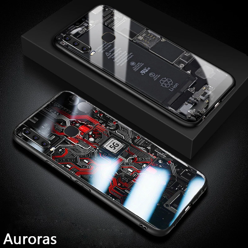 Auroras для VIVO Y12 чехол Explorer окрашенный закаленное стекло силиконовый защитный Y15 Y17