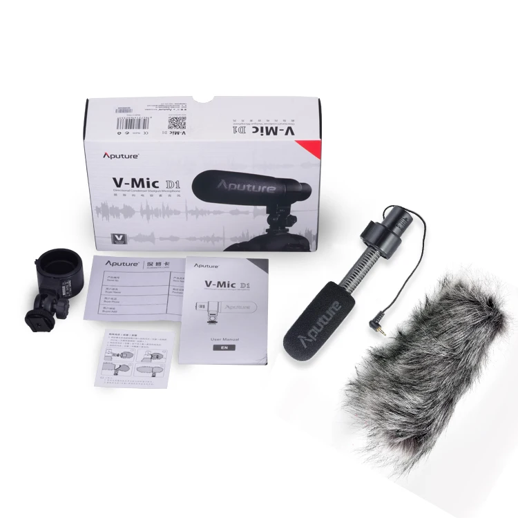 Aputure V-Mic D1 конденсаторный микрофон для видео интервью vlog микрофон с 1/4 ''креплением для Canon Nikon sony DSLR камеры s