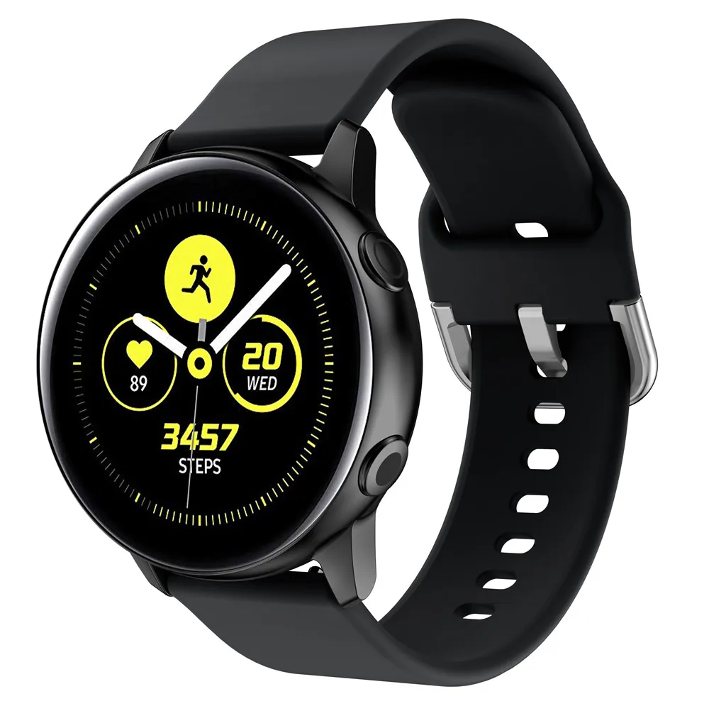 20mm Silicone Watchband for Samsung Galaxy Watch 42mm Active2 40mm 44mm Band Bracelet Gear Sport S2 Strap for Huami Amazfit BIP