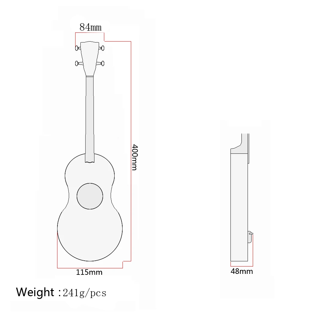 1" Мини Ukelele Укулеле ель/Sapele топ гриф струнный инструмент 4 струны с Gig Bag
