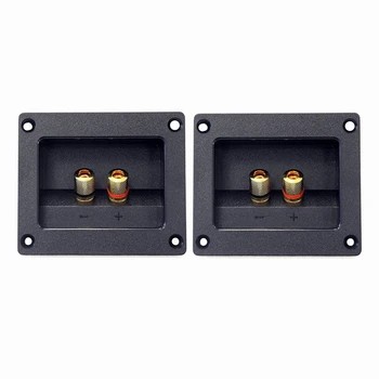 

EASY-2pcs DIY Home Car Stereo 2-way Speaker Box Terminal Round Square Spring Cup Connector Binding Post Banana jack and plugs Su