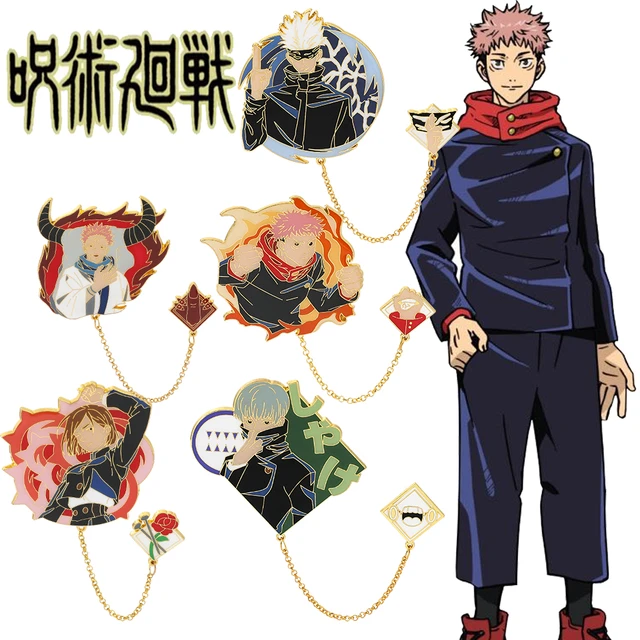 Anime Jujutsu Kaisen Pins Brooch Gojo Satoru Itadori Yuji Fushiguro Megumi  Cosplay Metal Chain Badge Brooches Christmas Jewelry