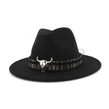 

Fashion Men Women sombrero bowler church trilby hats for women cap belt chapeau femme Vintage felt party hat cowboy hat HF58