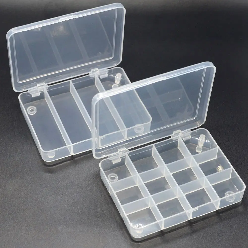 

Chang Fishing Lure Box Single Layer 4-12 Grid Plastic Bait Mino Sequin Lure Set Fishing Tackle Box