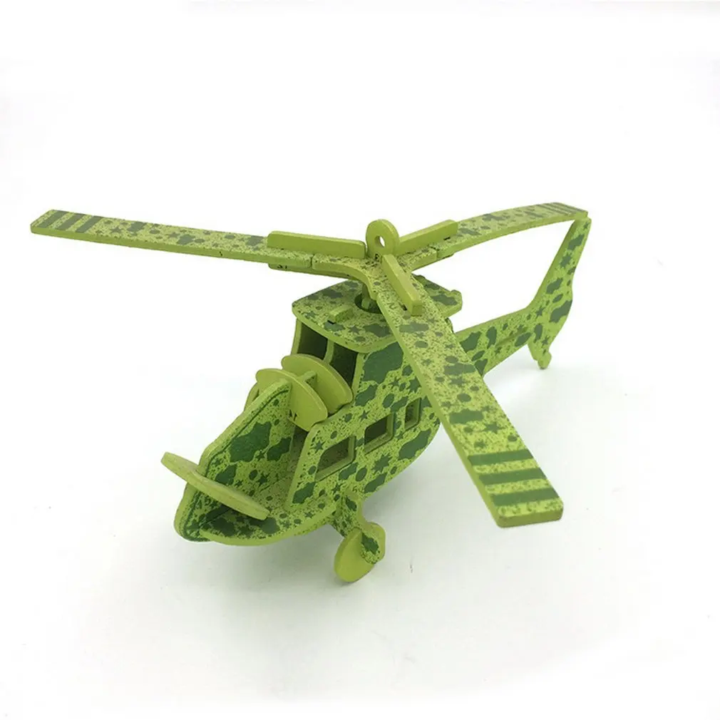 DIY креативная деревянная 3D головоломка, Набор для изготовления деревянных изделий, детская повседневная игрушка, деревянный симулятор, биплан, вертолет, Новинка