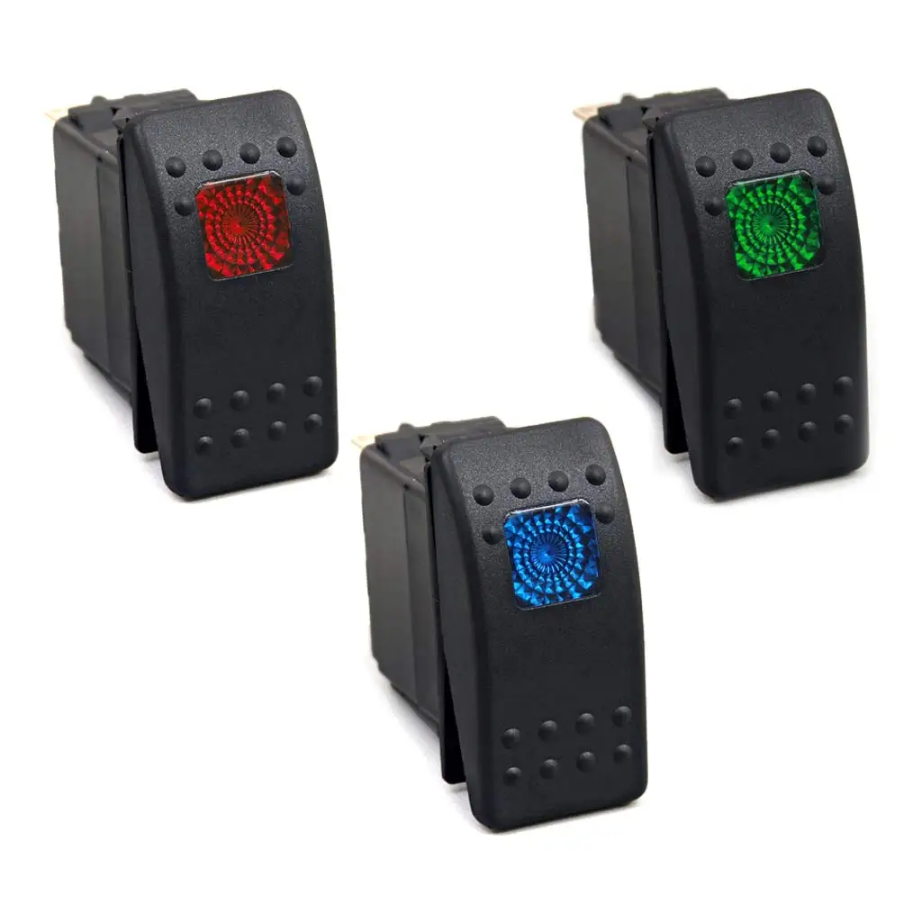 20A 12 V/10A 24V светодиодный светильник, один светильник, кулисный переключатель, 3 шт., переключатели ВКЛ-ВЫКЛ, красный+ синий+ зеленый