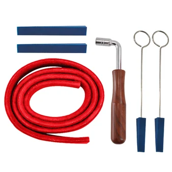 

6pcs Wrench Repair Durable DIY Tuning Tool Kit Instruments Professional Rubber Mutes Piano Tuner Temperament Strip Fixing Set