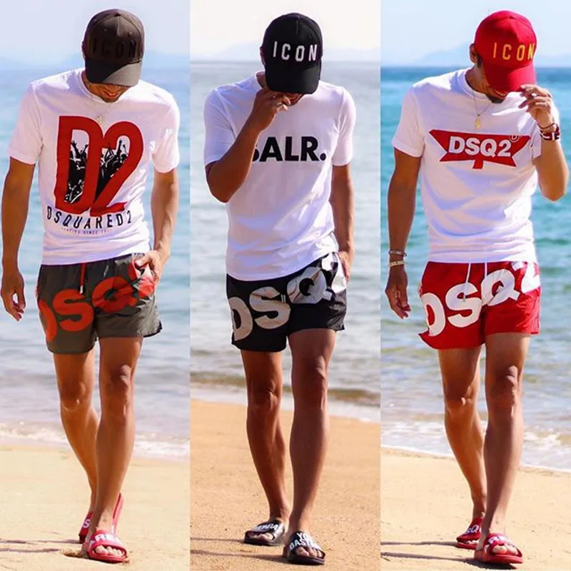 DSQ2-pantalones cortos informales para gimnasio, ropa deportiva para correr, entrenamiento, secado rápido, Pantalones cortos de playa