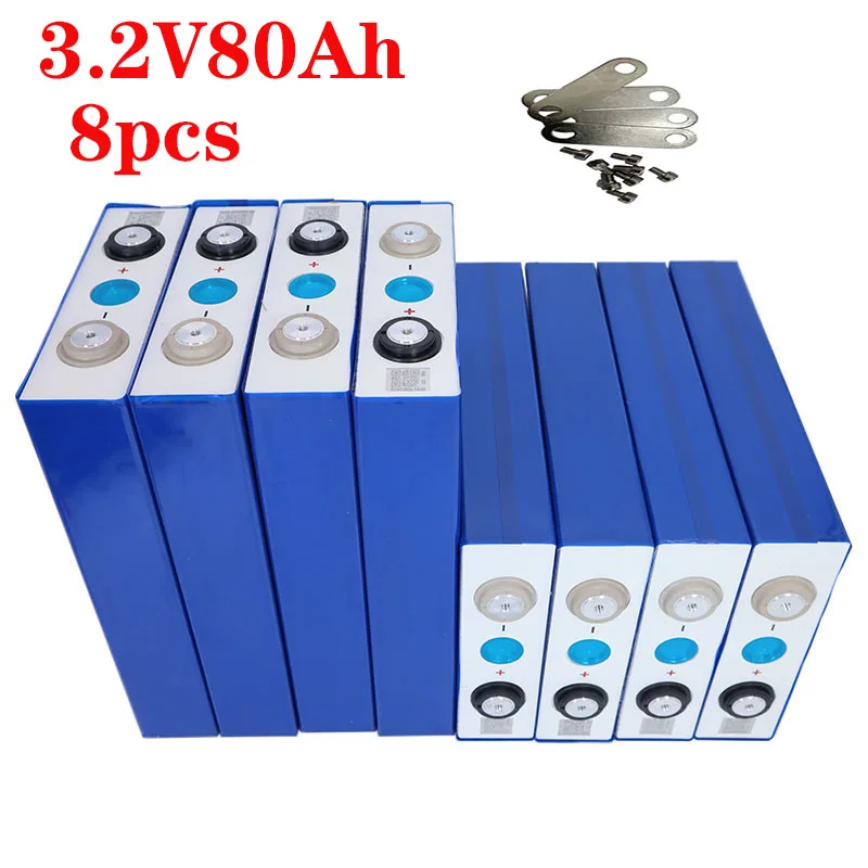 2020 Новый 8 шт. 3 2 V 80Ah lifepo4 батарея не 120ah 24V80Ah for EV RV аккумулятор diy солнечной ЕС и США
