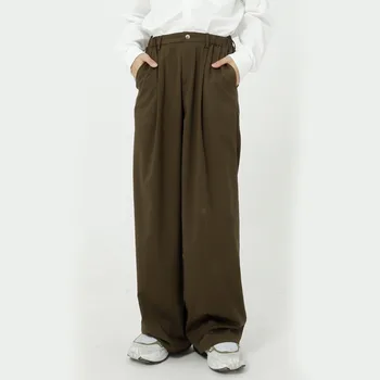 

New Male Japan Korea Style Fashion Vintage Streetwear Pant Black Gray Long Trousers Men Casual Straight Wide Leg Suit Pant