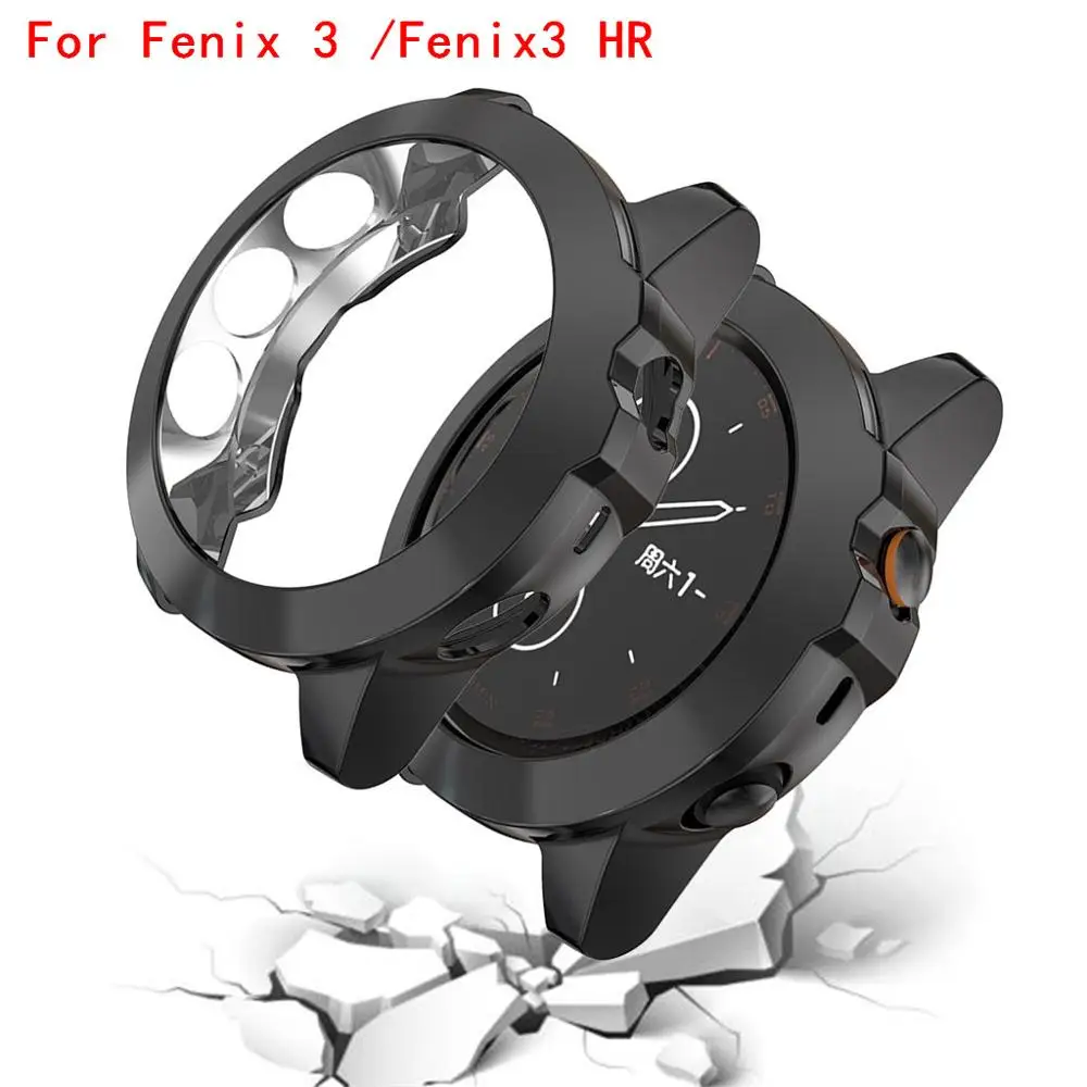 Мягкий чехол бампер для Garmin Fenix 3 / Fenix3 HR защитный из ТПУ с гальваническим