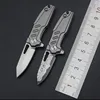 Titanium Handle Keychain Folding Pocket Knife D2 Damascus Steel Blade Outdoor Mini Camping Survival Knives EDC Tool Gift ► Photo 2/6