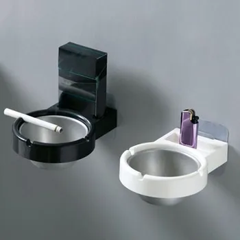 

Wall Mounted Stainless Steel Ashtray Bathroom Cigarettess Garbage Bag Holder Storage Rack Convenient To Install