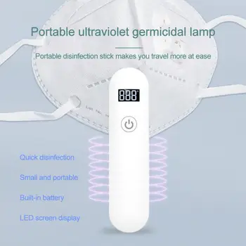 

Portable Rechargeable Timing LED UVC Disinfection Lamp Hand-held UV Germicidal Sterilizer Light Home Travel Car Care Interiors