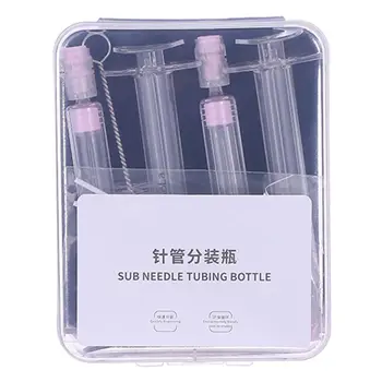

4Pcs Portable Mini Syringe DIY Empty Sub Needle Tubing Bottle Liquid Foundation Lotion Cream Essence Container Refillable