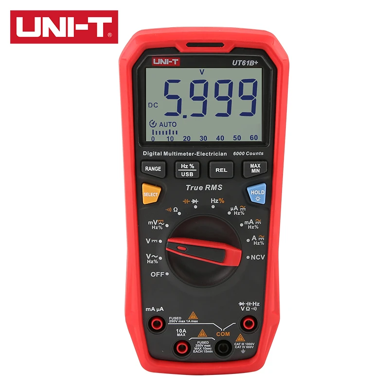 UNI-T UT61E+ UT61B+ UT61D+ 1000V True RMS Digital Multimeter 1000V AC/DC Duty cycle NCV Diode test On-off Measurement for digital multimeter,multimeter tester