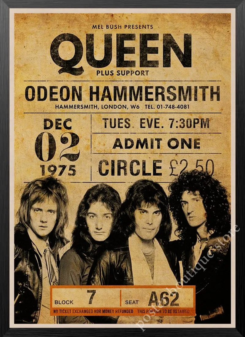 15 Queen Band музыкальный плакат на крафт-бумаге Фредди Меркьюри, Brian мая винтажная Высококачественная декоративная роспись стены стикер - Цвет: 15