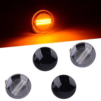 

XGB500020 2Pcs/Set Dynamic LED Side Wing Repeater Indicator Lights Round fit for Land Range Rover L322 (Smoked/Clear Lens)