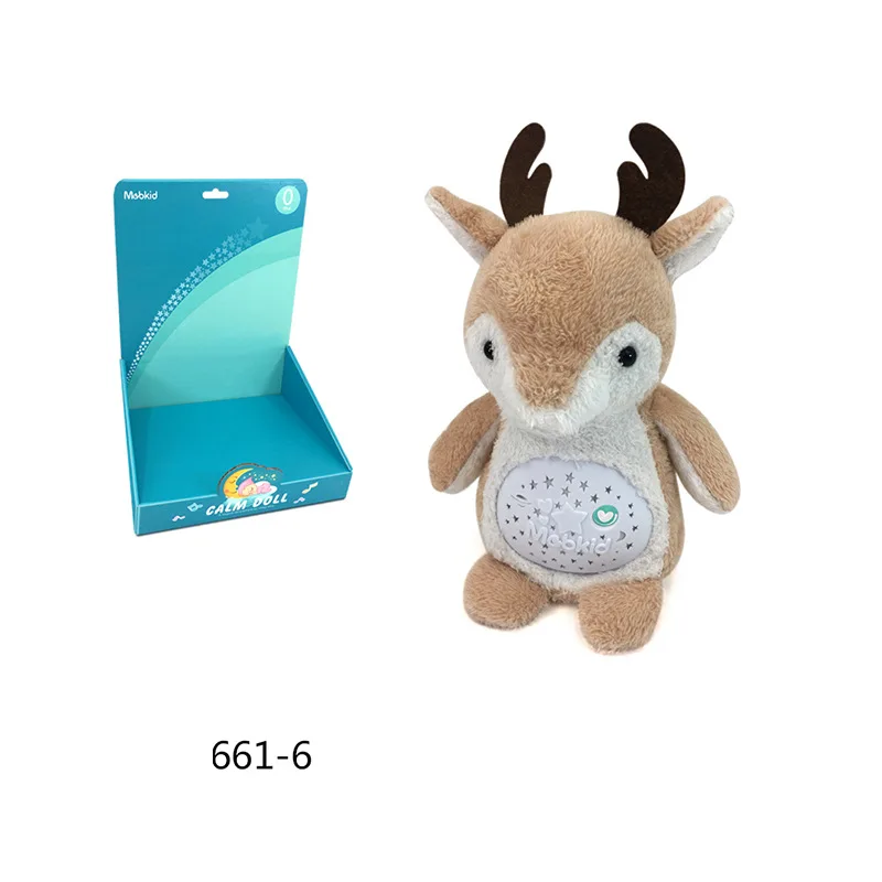 

2019 New Style Children Plush Doll Rhino Baby Penguin Plush Toys with Light And Sound-Projection Starlight