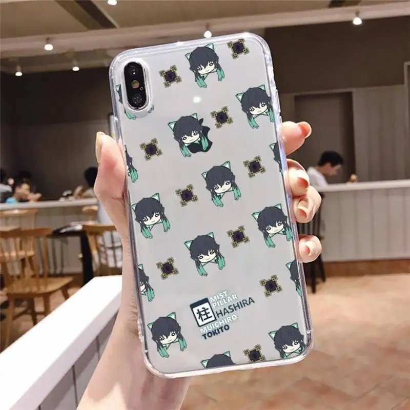 Kamado Nezuko Kimetsu No Yaiba Demon Slayer Phone Case Transparent For iphone se 6 6s 7 8 11 12 13 plus mini x xs xr pro max