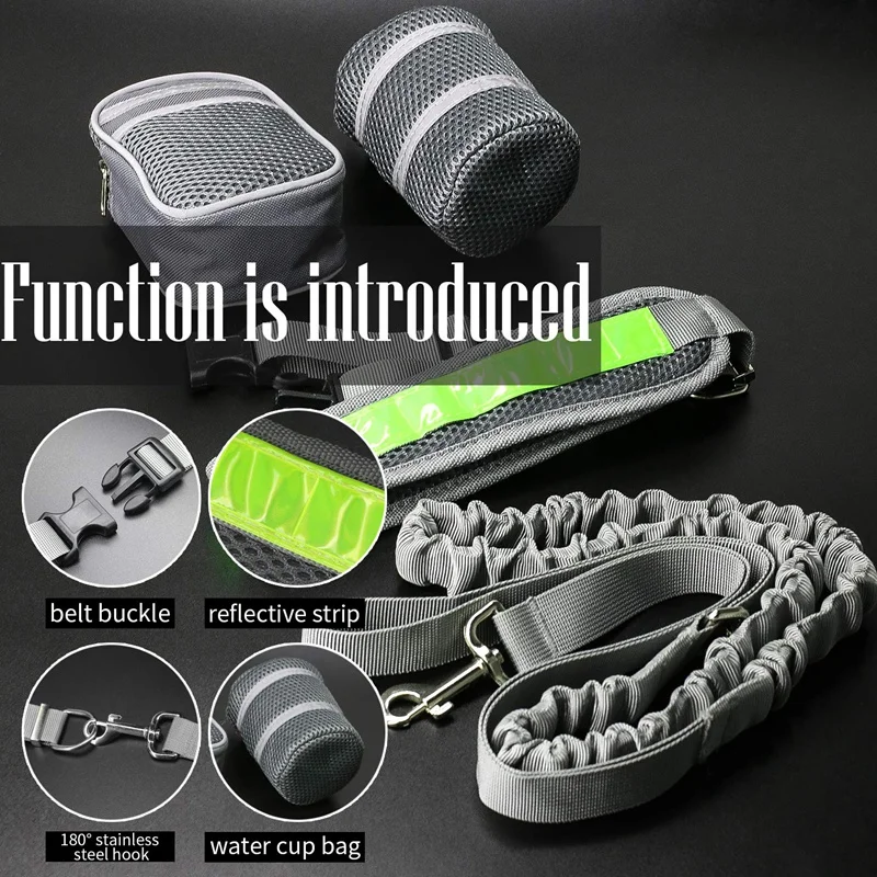 Hands-Free поводок для собак, подходит для бега, прогулок, пеших прогулок, прочный амортизирующий резиновый поводок-светоотражающий поясной поводок, 6 Fe