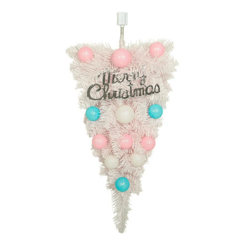 

Artificial Christmas Pink Upside Down Tree with Light Tree Christmas Decorations For Home Party Decortaion Door Wall Hanging