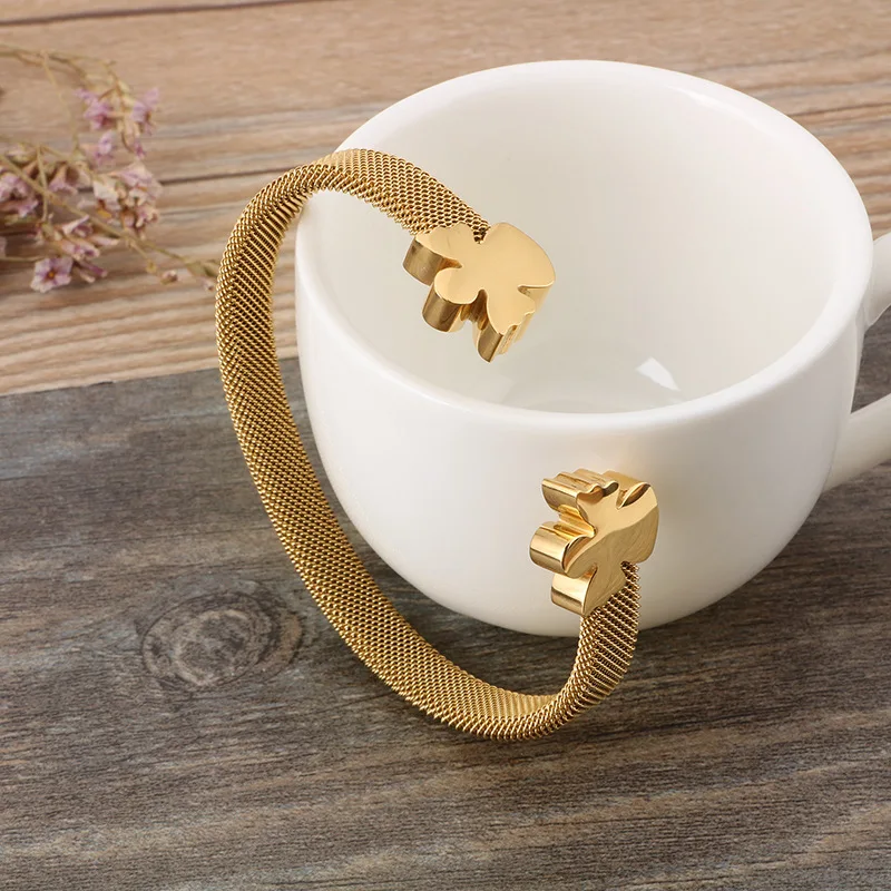 

Fashion Stainless Steel Mesh Ms Angel Bracelets Bracelets Bracelets 18 K Gold Plating
