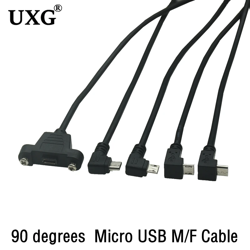 5-контактный Штекерный разъем Micro USB/Micro USB 2 0 под углом 90 градусов Удлинительный