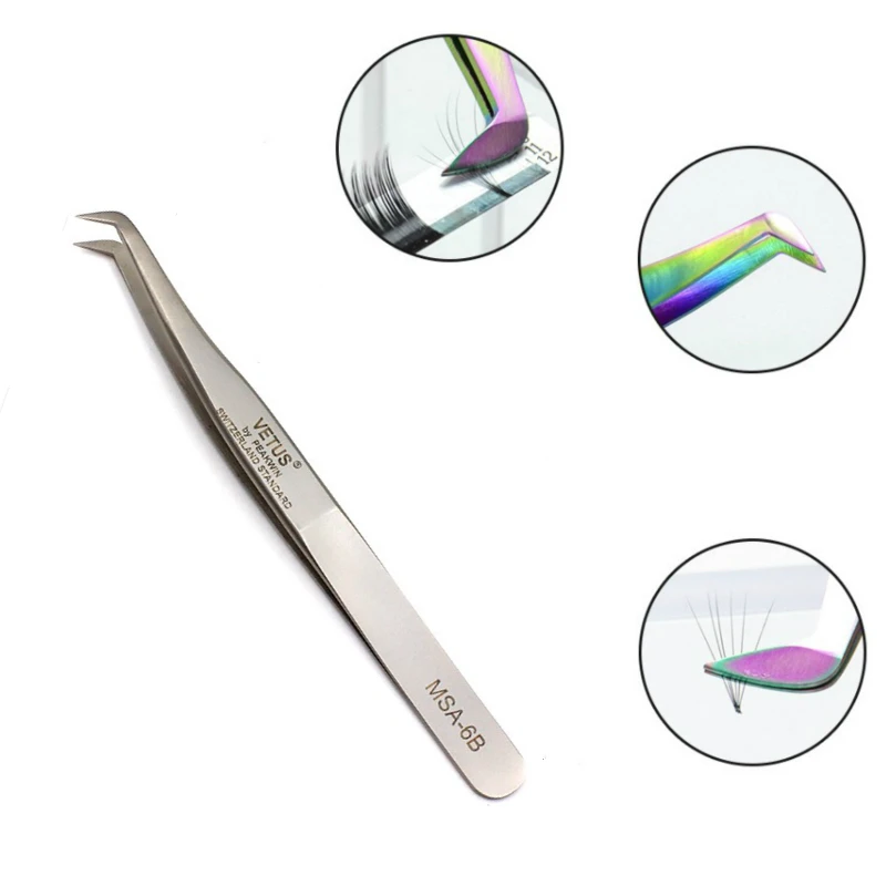 

VETUS NEW MSA-6B Eyelash Tweezer Professional for 3D/6D Volume Eyelash Extension blooming flowering Fan Lash Tweezer