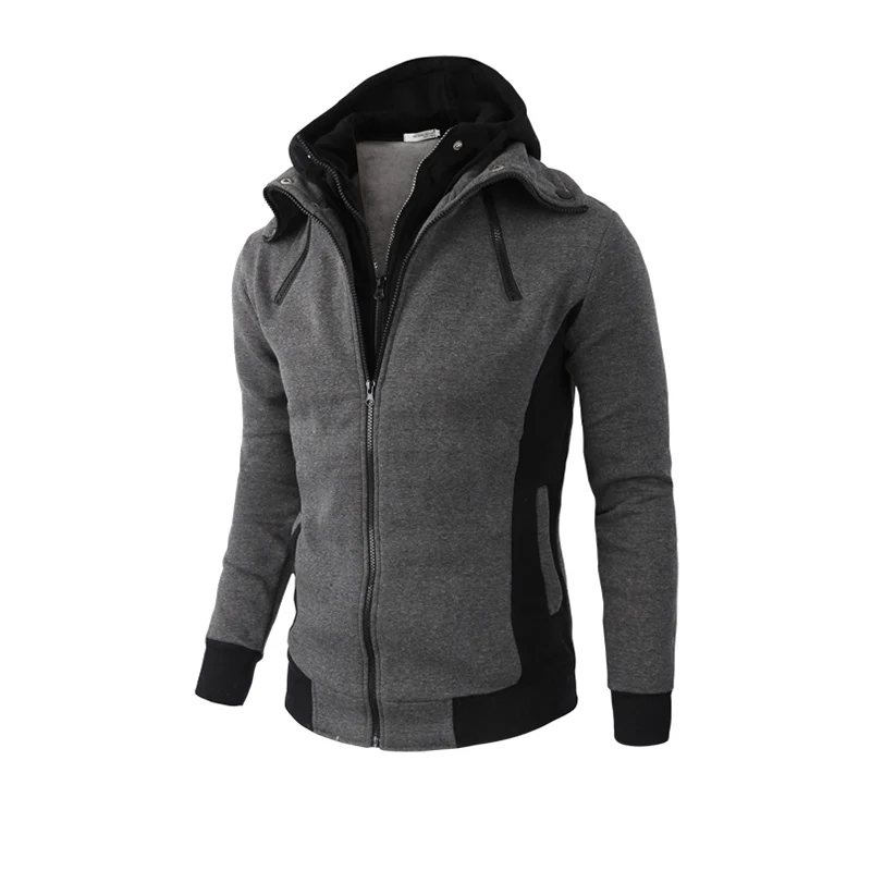 Новинка, толстовки с капюшоном, спортивные топы, мужские хлопковые Лоскутные двухслойные толстовки с капюшоном на молнии, мужские толстовки с имитацией двух частей, толстовки Y