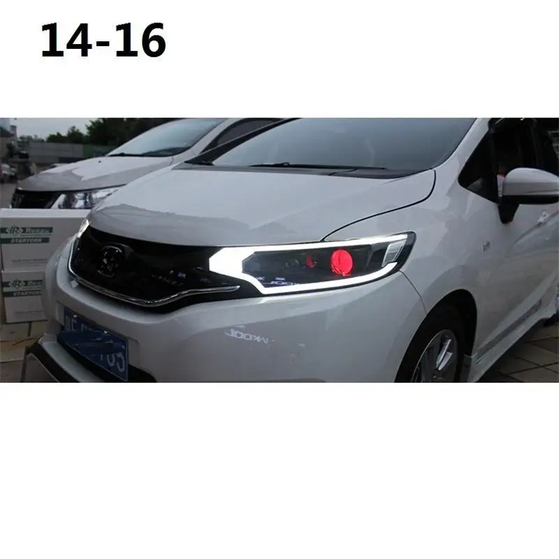 Cob боковые поворотные сигнальные части Automovil Стайлинг авто лампы светодиодные ходовые фары Задние Автомобильные фары в сборе 14 15 16 для Honda Fit