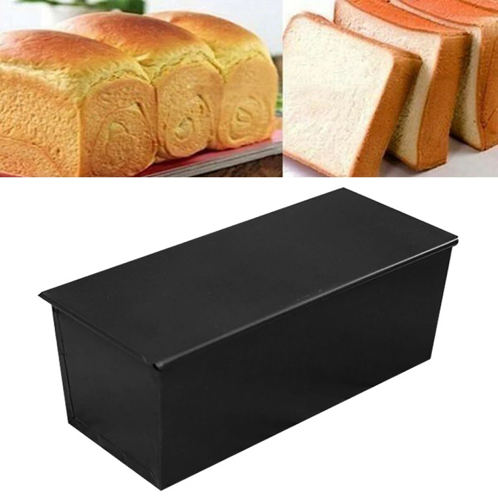 Toast Box Bread Loaf Pan Baking Mold Lid Non-Stick alloy Aluminum B9B4 