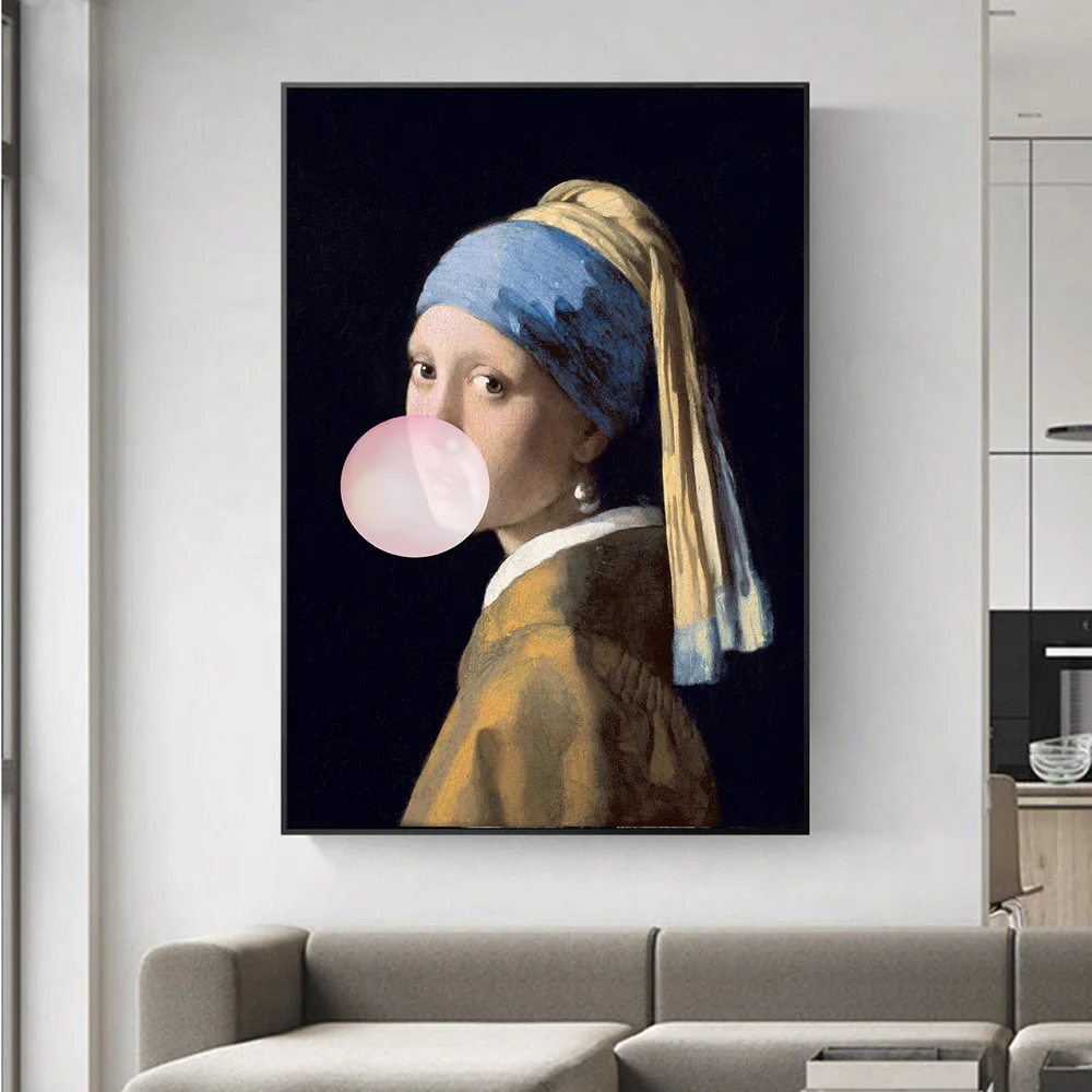 

The Girl With A Pearl Earring Famous Art Canvas Paintings Reproductions Girl With balloon Canvas Art Pictures Wall Decoration