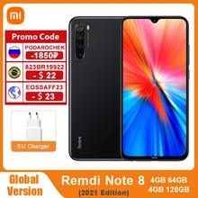 Global Version Xiaomi Redmi Note 8 (2021) 4GB 64GB / 128GB Mobile Phone Helio G85 Octa Core 6.3" 48MP Quad Rear Camera 4000mAh