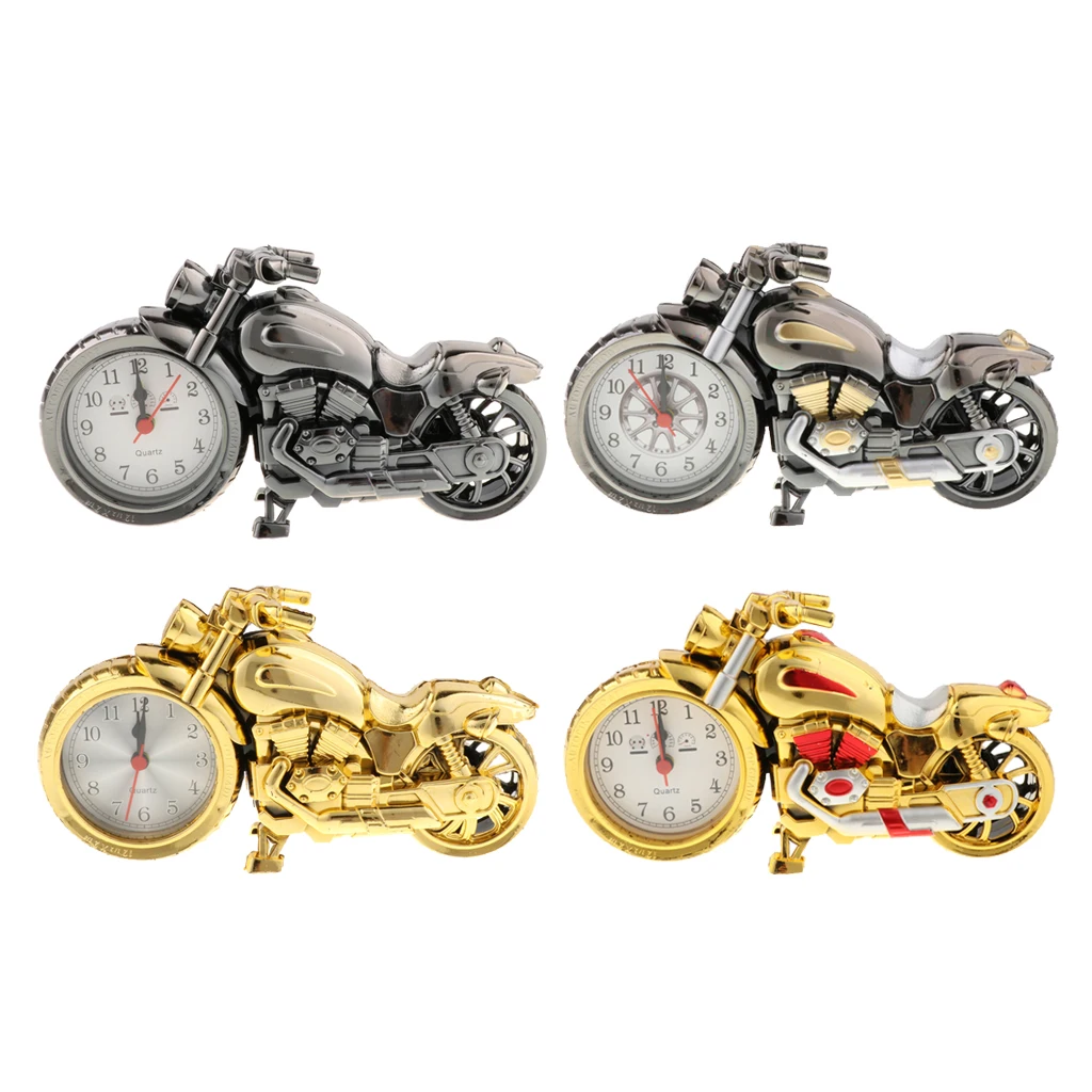 Retro Motorcycle Clock Art Model Motorbike Figure Craft Home Decor Hobby Toy