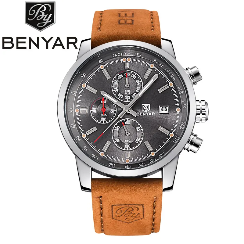 Мужские кварцевые часы модные спортивные часы с хронографом кожаный ремешок Автоматическая Дата Полный календарь ударопрочный водонепроницаемый - Цвет: black 4