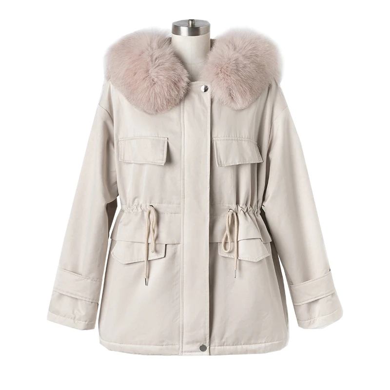 

2021 Winter New Long Cotton Coats Womens Plus Velvet Warm Jackets Winter Windproof Warm Parka Coat Casual Loose Cotton Parka 2XL