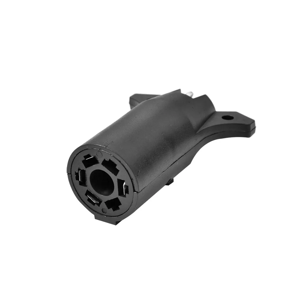 RV 7 Way Round to 4 Pin Flat Trailer светильник Adapter Plug Connector Boat Black NEW|Сцепные устройства прицепов