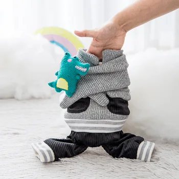 

clothes teddy commanding, puppy dog small dogs qiu dong outfit with thick warm little dinosaur dog clothes