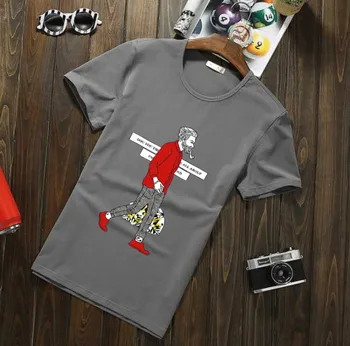 

Summer new women's street letter characters print loose short-sleeved T-shirt 6254