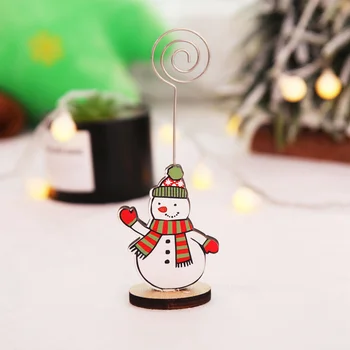 

4 Pcs Christmas Card Holder Christmas Elements Patterned Note Clip Message Folder for Festival Xmas Party Christmas