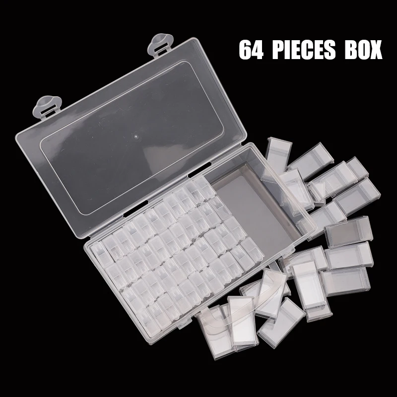 Stone Storage Accessory 64 Grids Boxes Display Box Diamond Painting Cross Stitch Resin Rhinestone Beads Container | Дом и сад