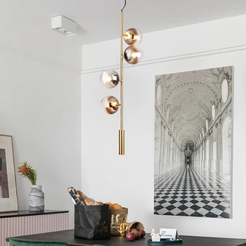 

European Novelty Creative E27 Glass Balls Pendant Light Living Room Bedroom Best Sale Home Decorate Magic Bean LED Hanging Lamp