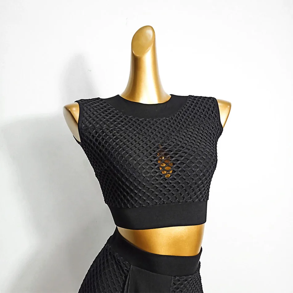 Black Striped Back Latin Dance Dress Skirt Dancing Performance Women Tops Ballroom Samba Tango dance dress dance skirt TLD475